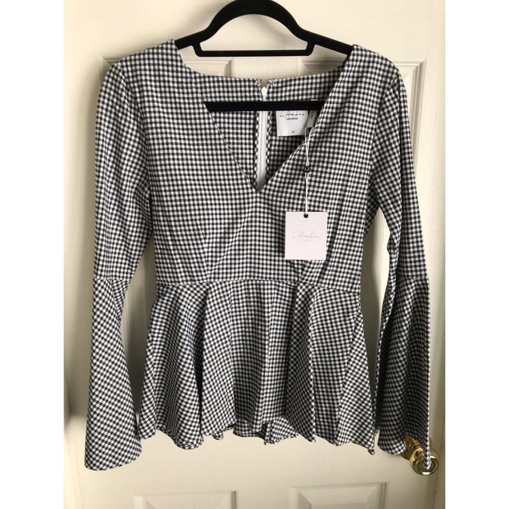 L’Academie Statement Gingham Top